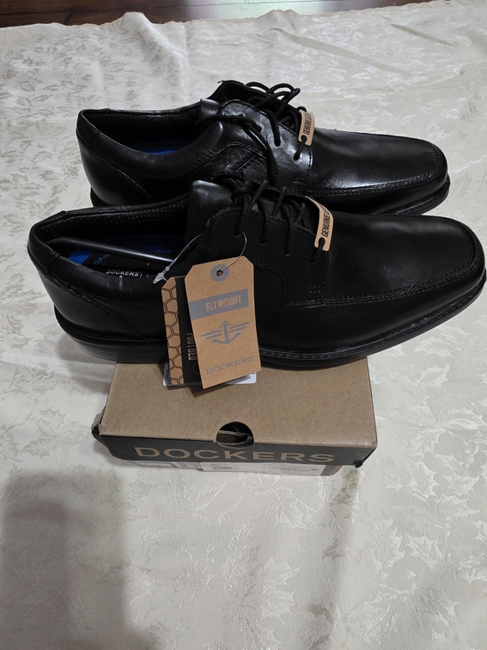 Dockers Men’s Black Leather Lace-Up Dress Shoes